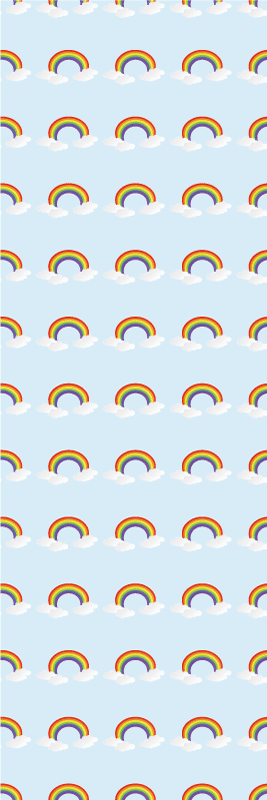 Tappeto vinile camera da letto arcobaleno e nuvole - TenStickers