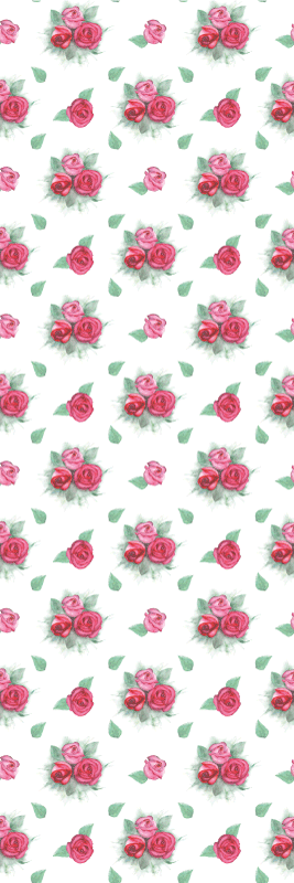 Tappeto vinile camera da letto motivo rose rosa e rosse - TenStickers
