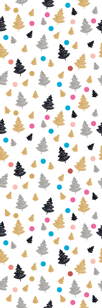 Tappeto vinile camera da letto pois colorati con alberi - TenStickers