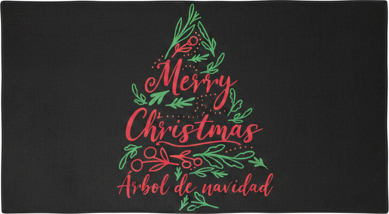 Tappeto vinile camera da letto albero di natale buon natale - TenStickers