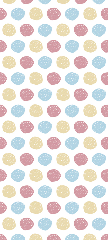 Tappeto vinile nordico a pois pastello - TenStickers