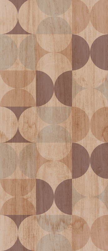 Tappeto vinile nordico motivo legno geometrico marrone - TenStickers