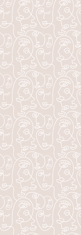 Tappeto vinile nordico design rosa e bianco - TenStickers