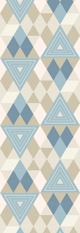 Tappeto vinile nordico motivo geometrico blu - TenStickers