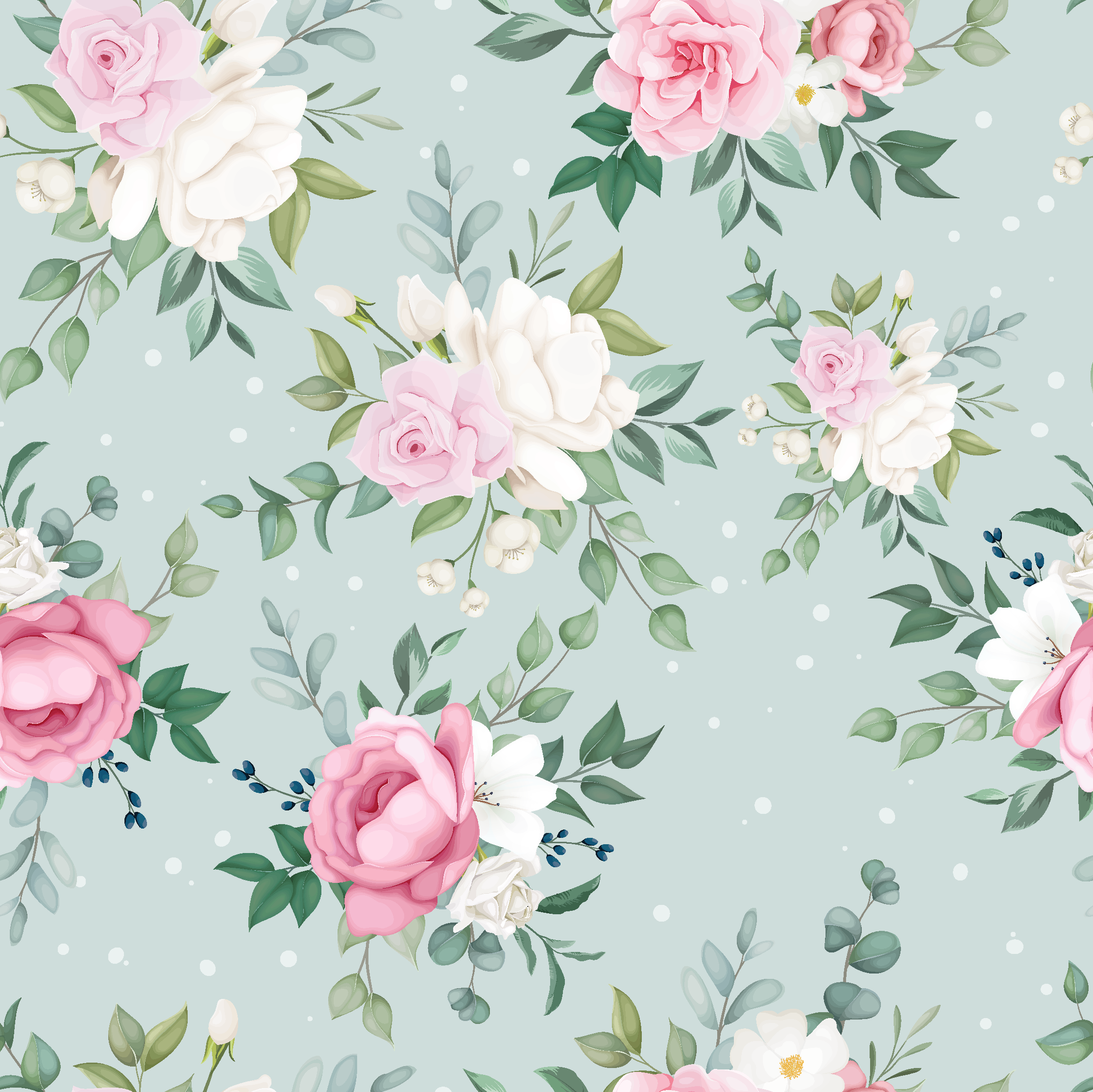 Tappeto vinile natura fiori blu e rosa - TenStickers