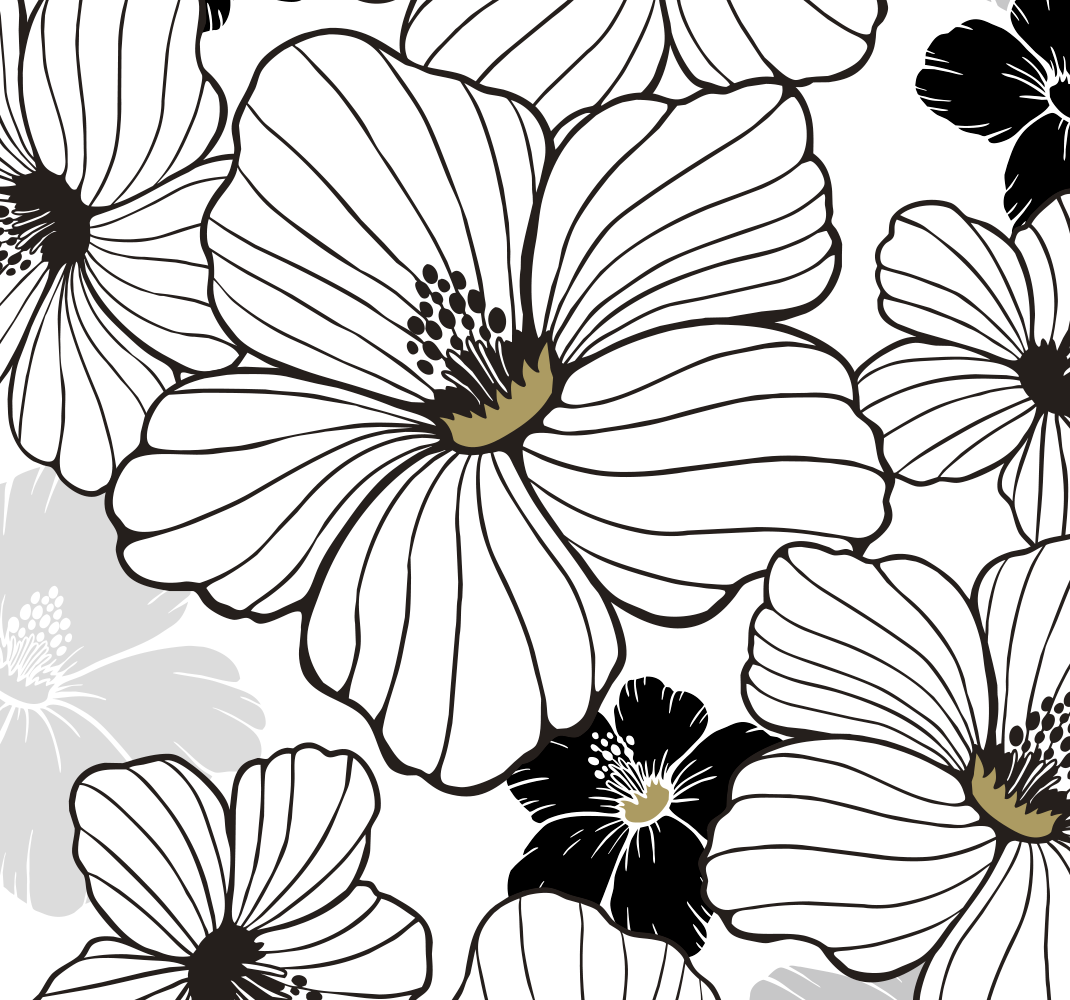 Tappeto vinile natura motivo fiore di ibisco bianco - TenStickers