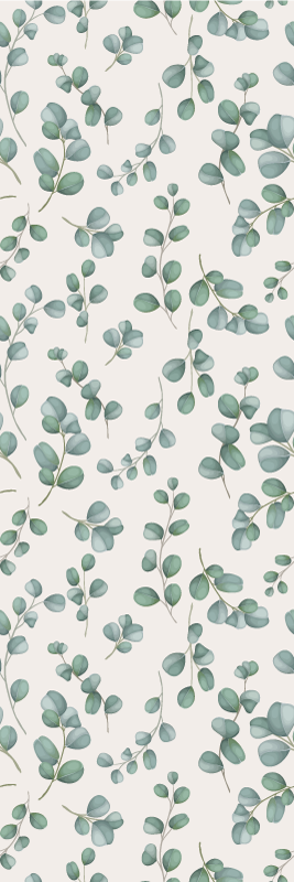 Tappeto vinile natura foglie acquerello su sfondo beige - TenStickers