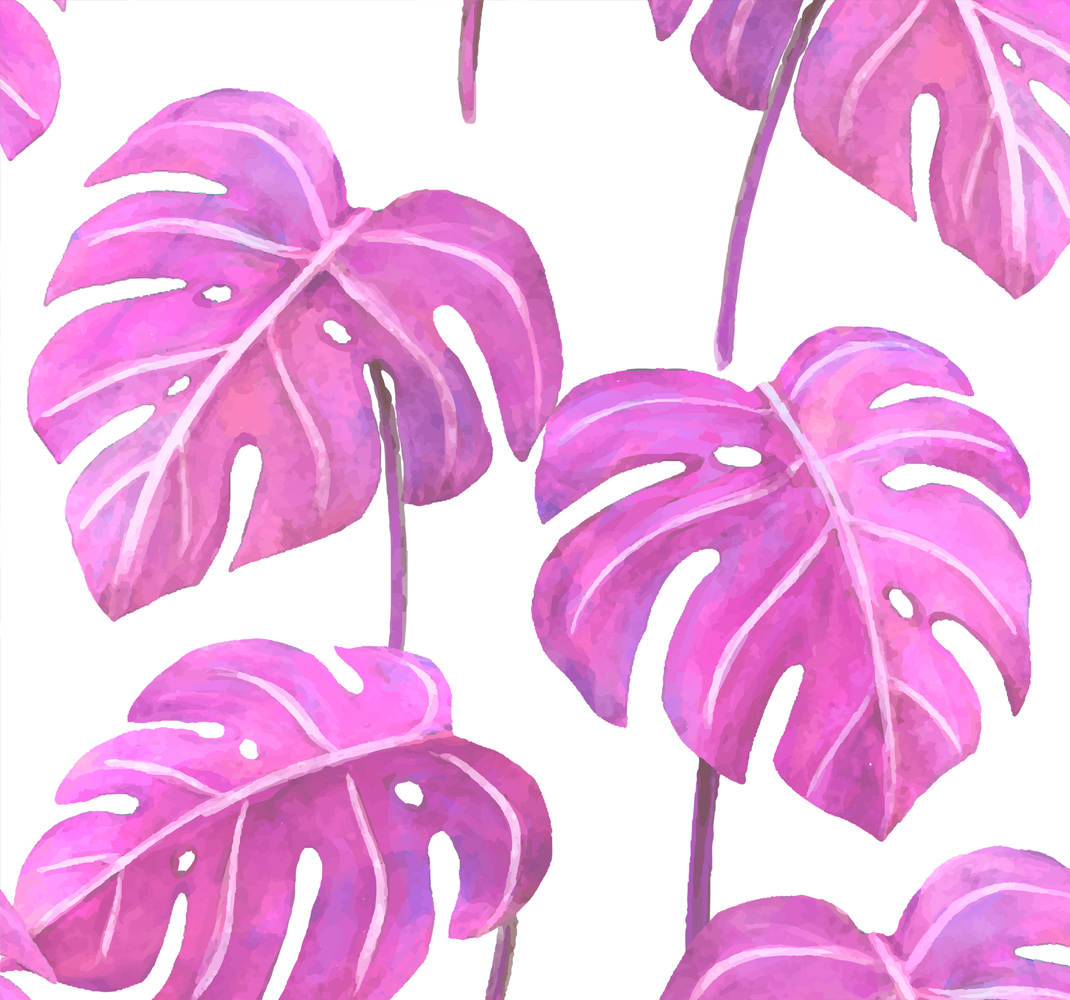 Tappeto vinile natura monstera rosa pitturata - TenStickers