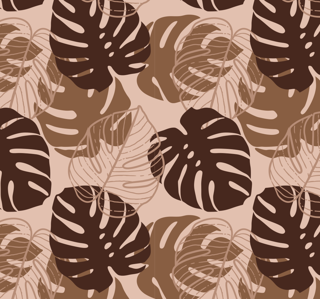 Tappeto vinile natura monstera deliciosa tono marrone - TenStickers