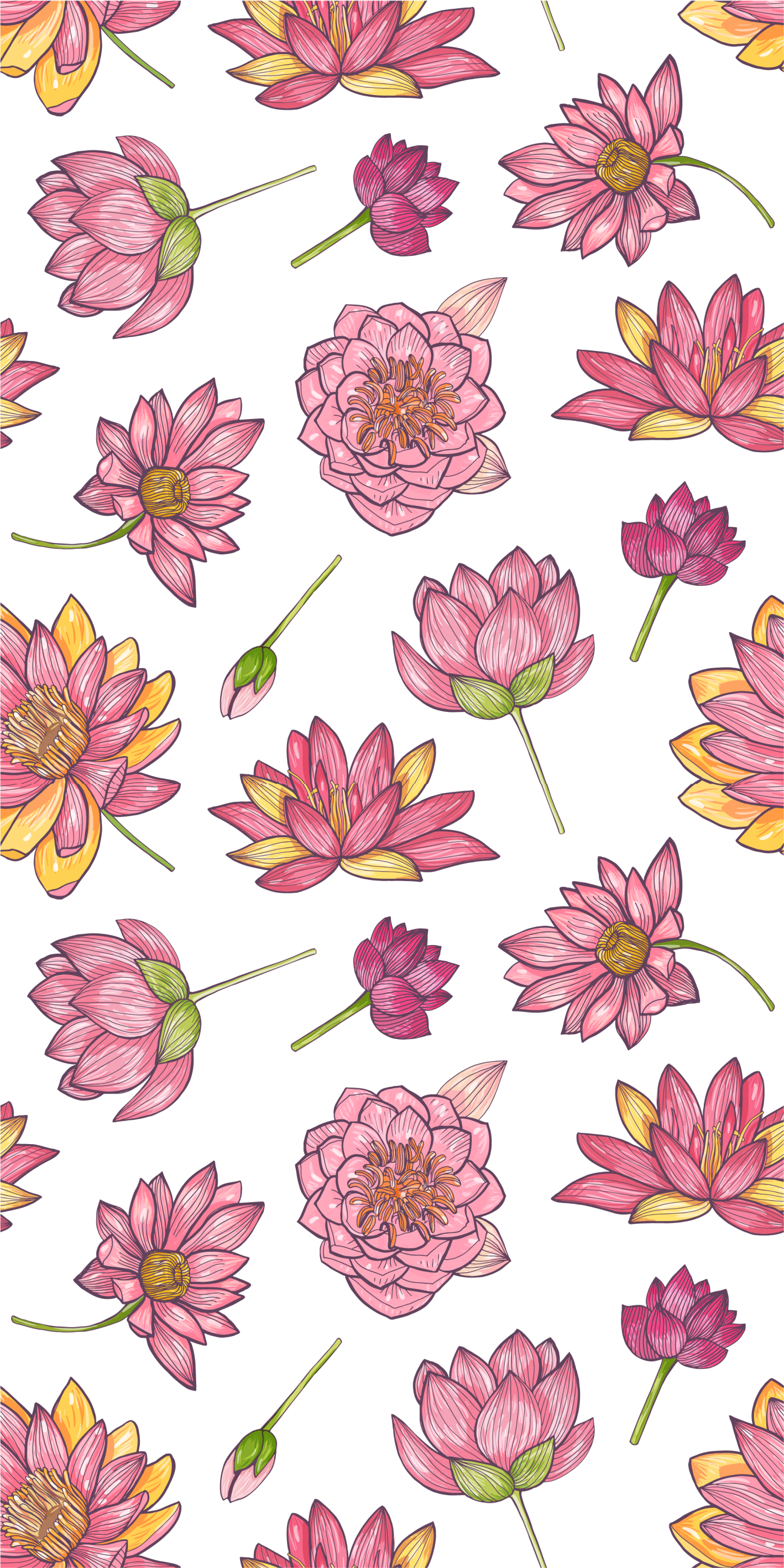 Tappeto vinile natura fiori di loto rosa - TenStickers