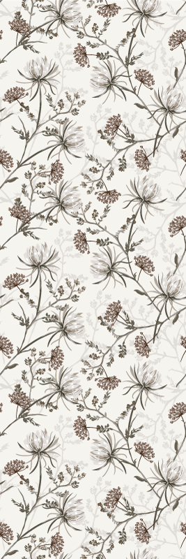 Tappeto vinile natura fiori beige vintage minimalisti - TenStickers