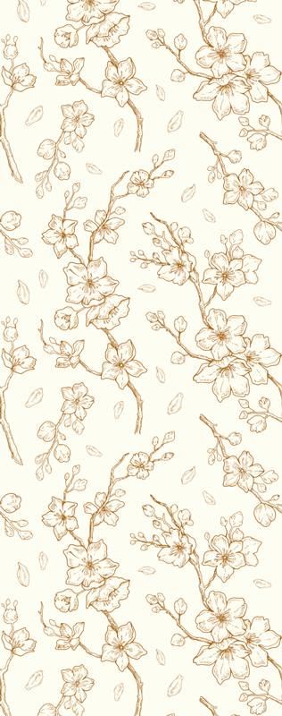 Tappeto vinile natura fiore di ciliegio crema - TenStickers