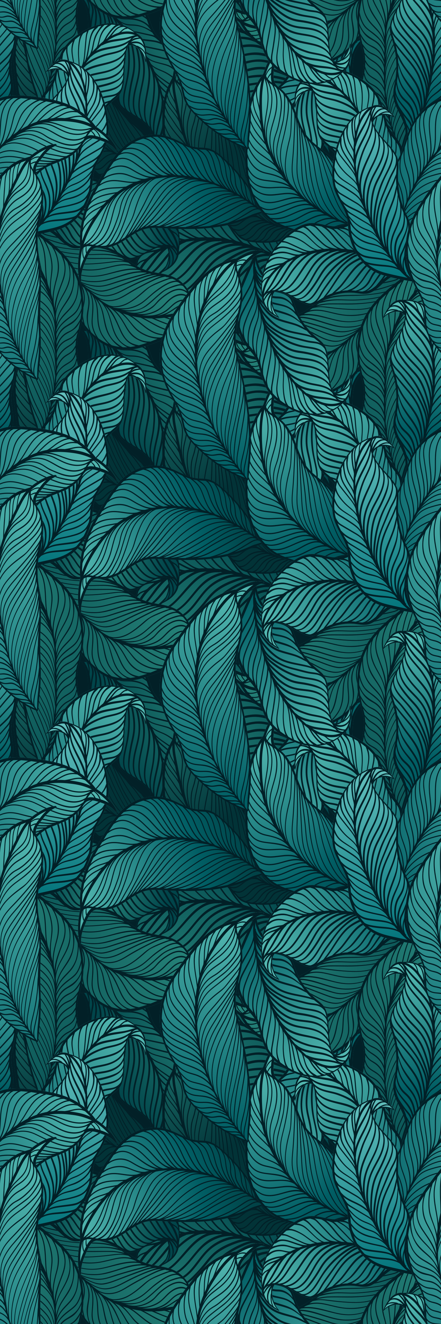 Tappeto vinile natura foglie verdi scure naturali - TenStickers