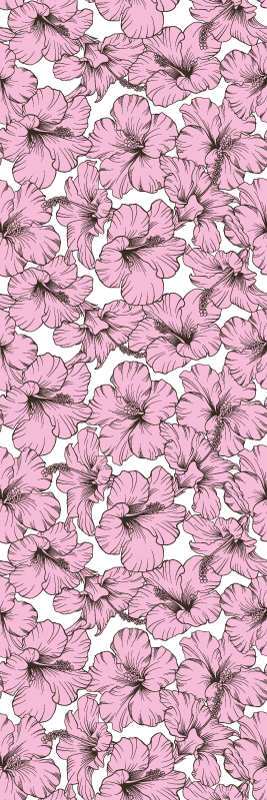Tappeto vinile natura motivo fiori hibiscus rosa - TenStickers