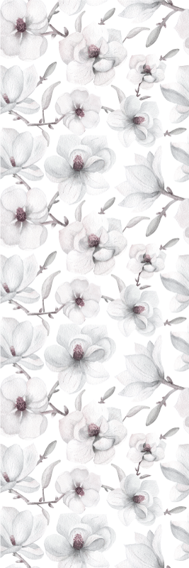 Tappeto vinile natura ramo elegante con fiore di magnolia - TenStickers