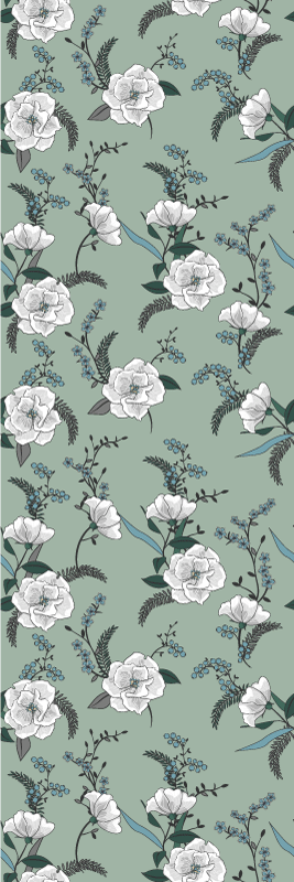 Tappeto vinile natura albero di magnolia bianca - TenStickers
