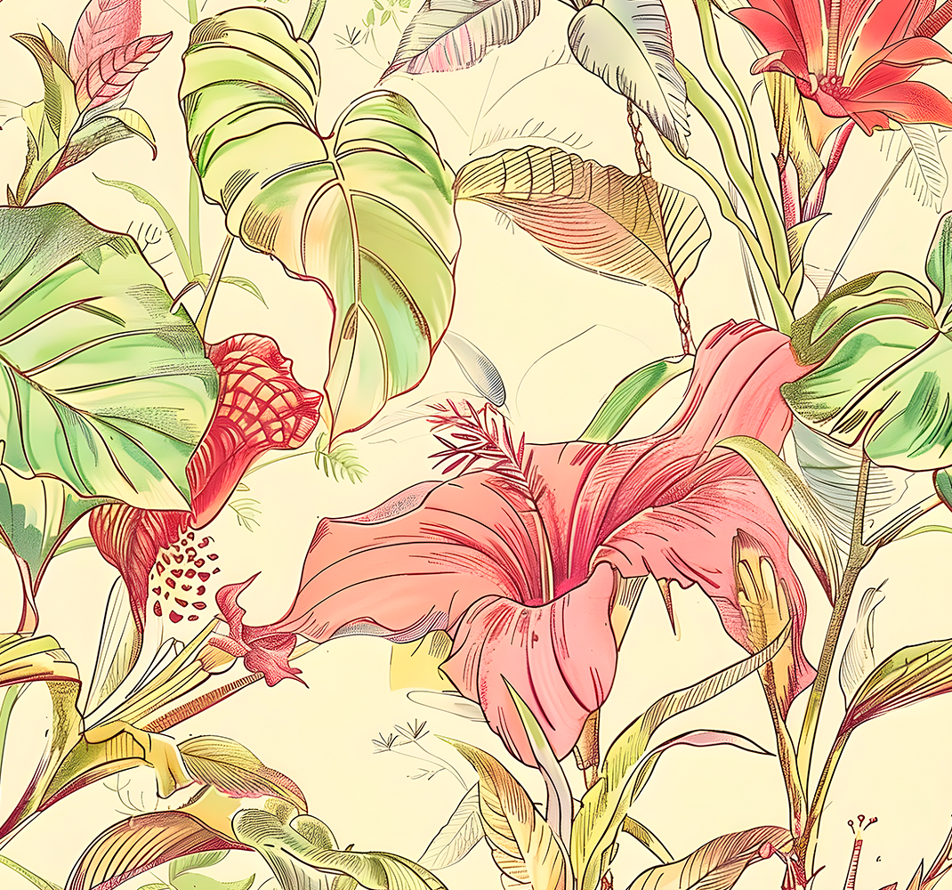Tappeto vinile natura motivo fiori inglesi - TenStickers