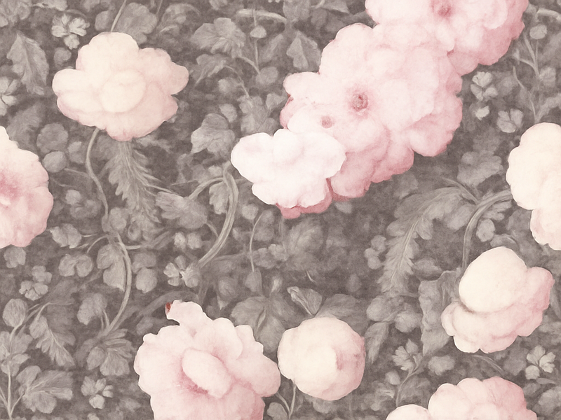 Tappeto vinile natura fiori di lino vintage - TenStickers