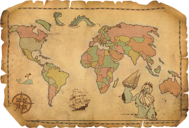 Tappeto vinile mappamondo decorativo antico mondo - TenStickers