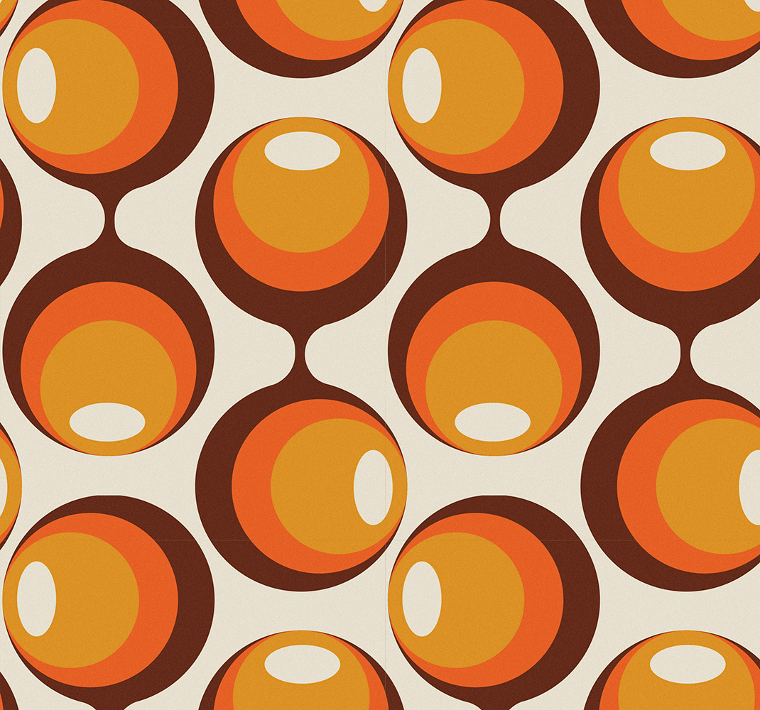 Tappeto vinile vintage design semi ovale anni 70 - TenStickers