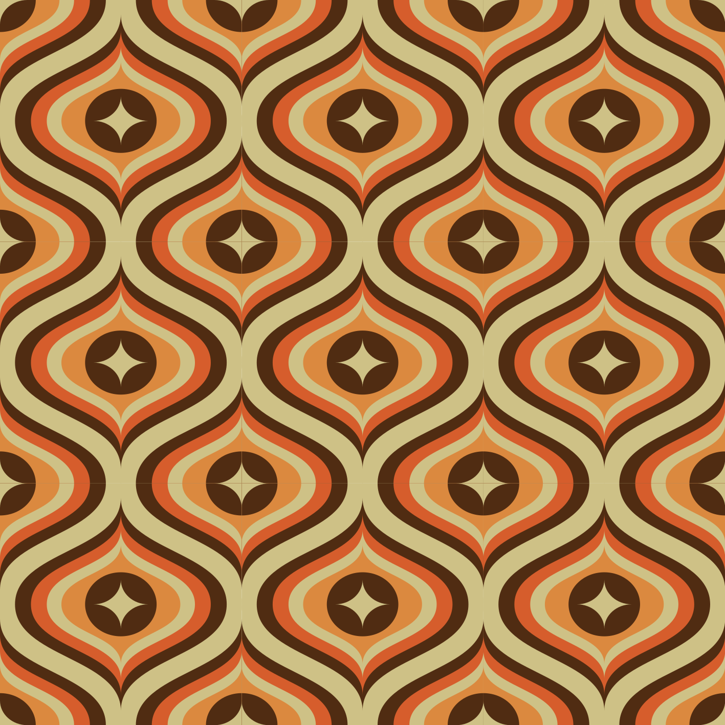 Tappeto vinile vintage arancione e marrone retro - TenStickers