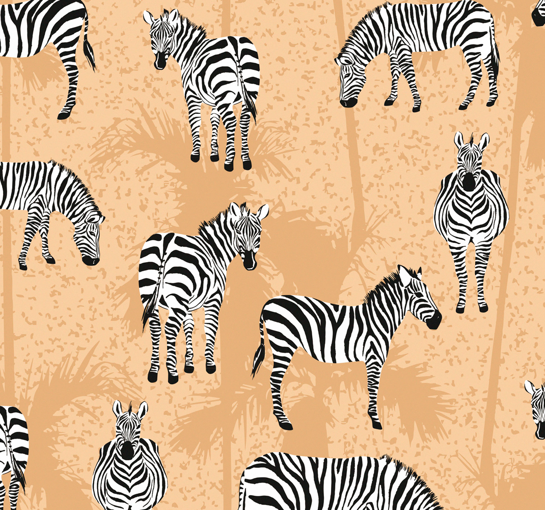 Tappeto vinile animali carta da parati zebra bagno - TenStickers