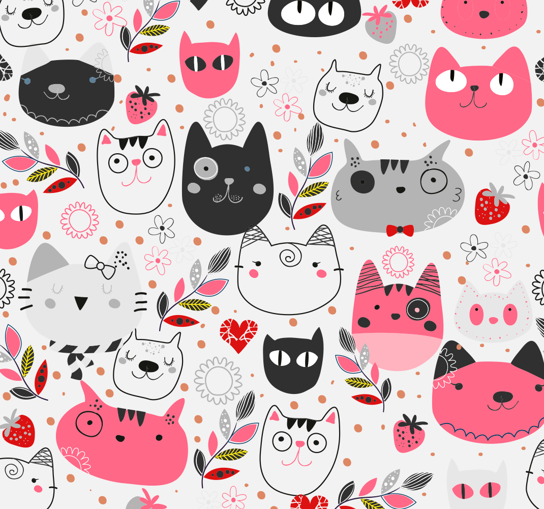 Tappeto vinile animali gatti illustrati - TenStickers