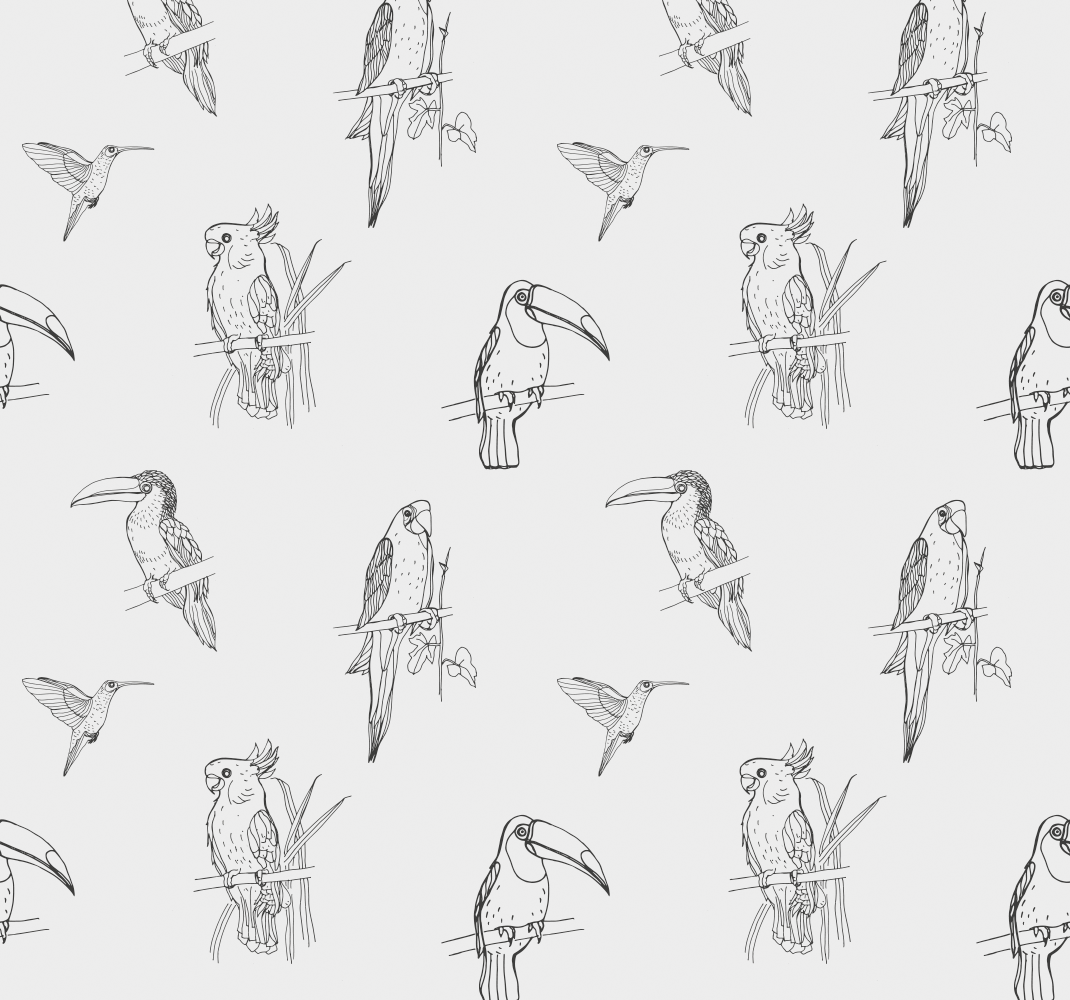 Tappeto vinile animali pappagalli e tucani - TenStickers