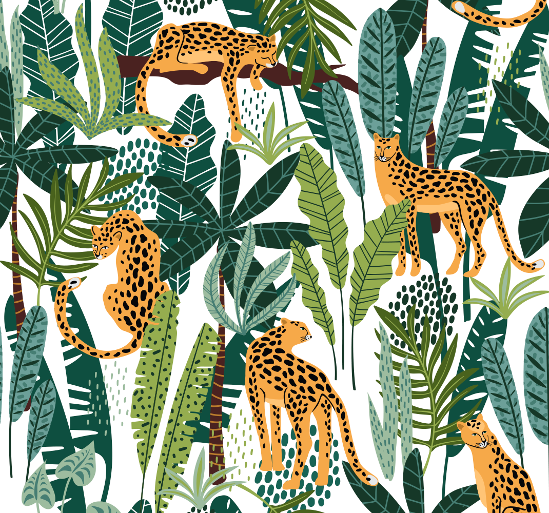 Tappeto vinile animali motivo tropicale - TenStickers