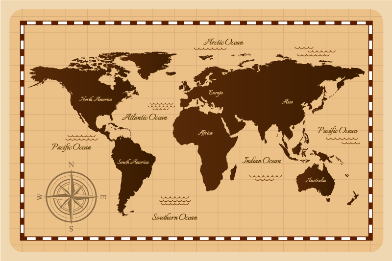 Tappeto vinile mappamondo atlante - TenStickers