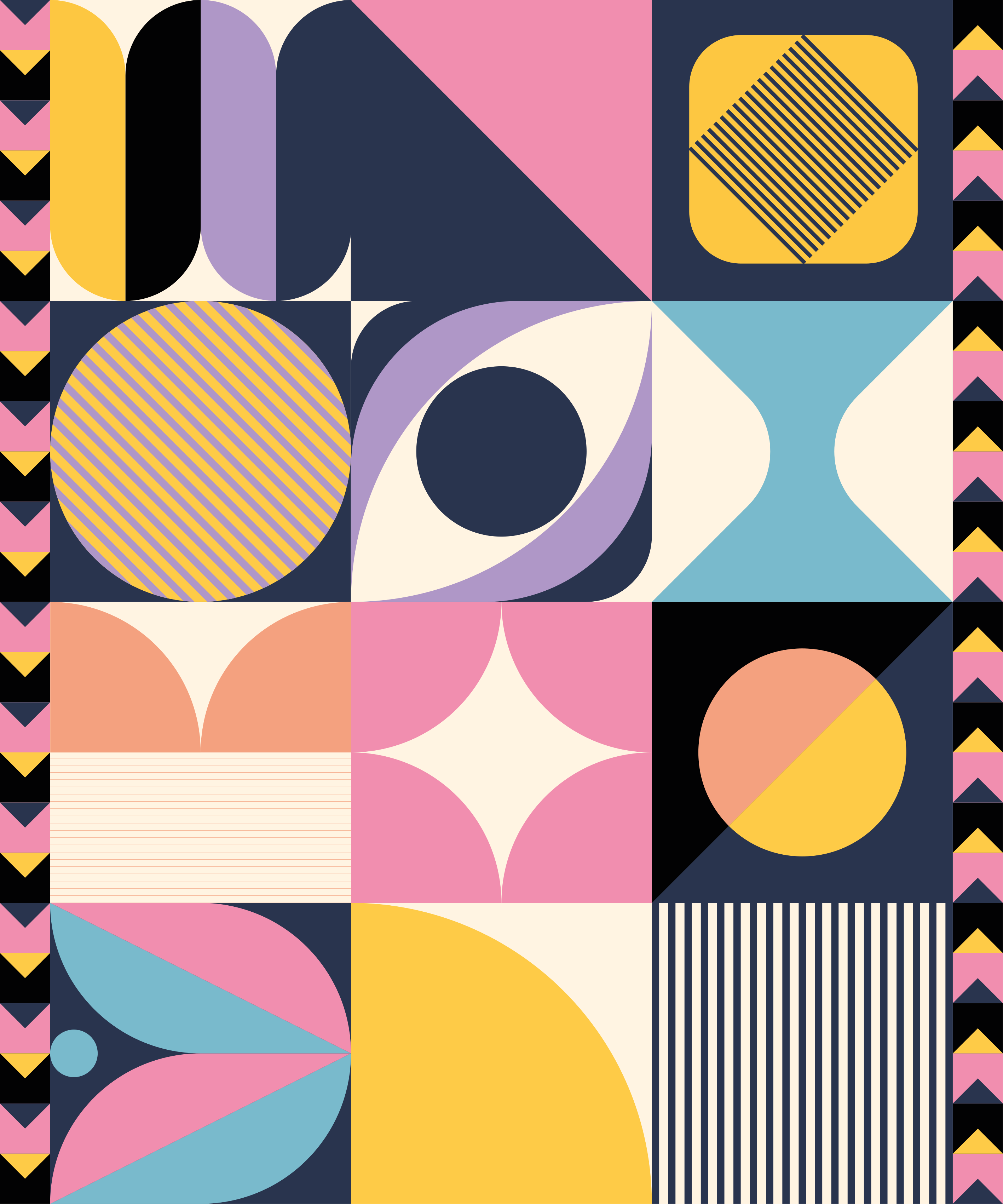 Tappeto vinile moderno arte geometrica con figure multiple - TenStickers