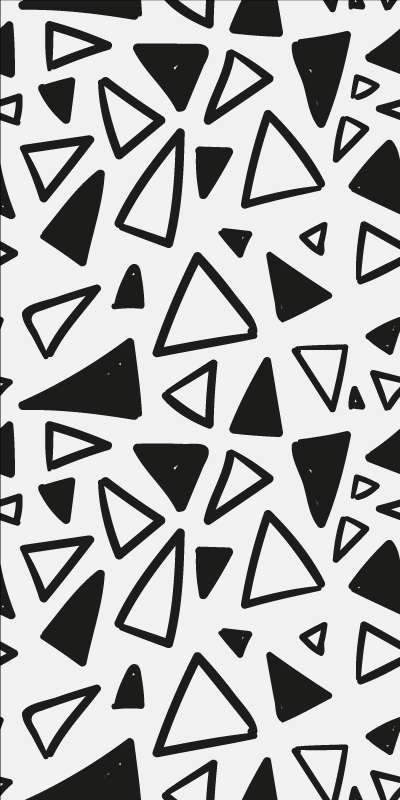 Tappeto vinile motivi triangoli bianchi e neri minimalisti - TenStickers