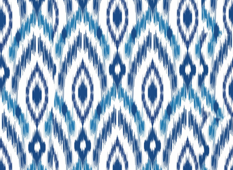 Tappeto vinile motivi motivo ikat blu - TenStickers