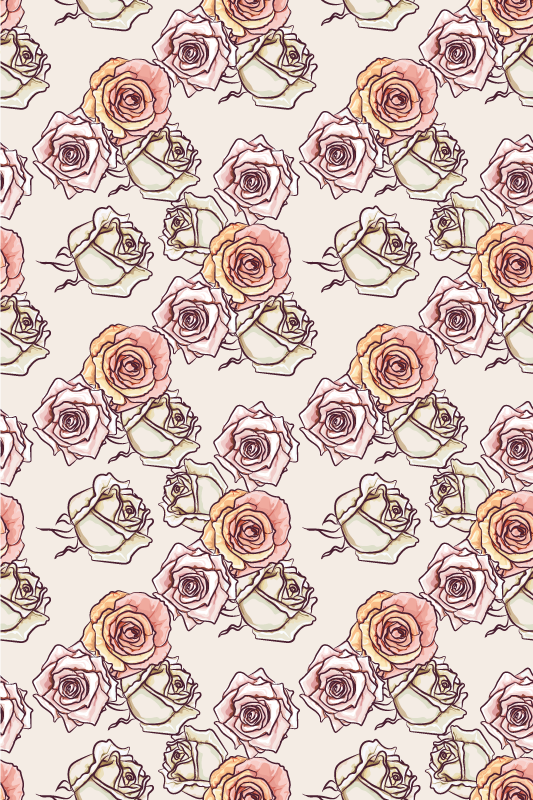 Tappeto vinile vintage motivo rose stile inglese - TenStickers