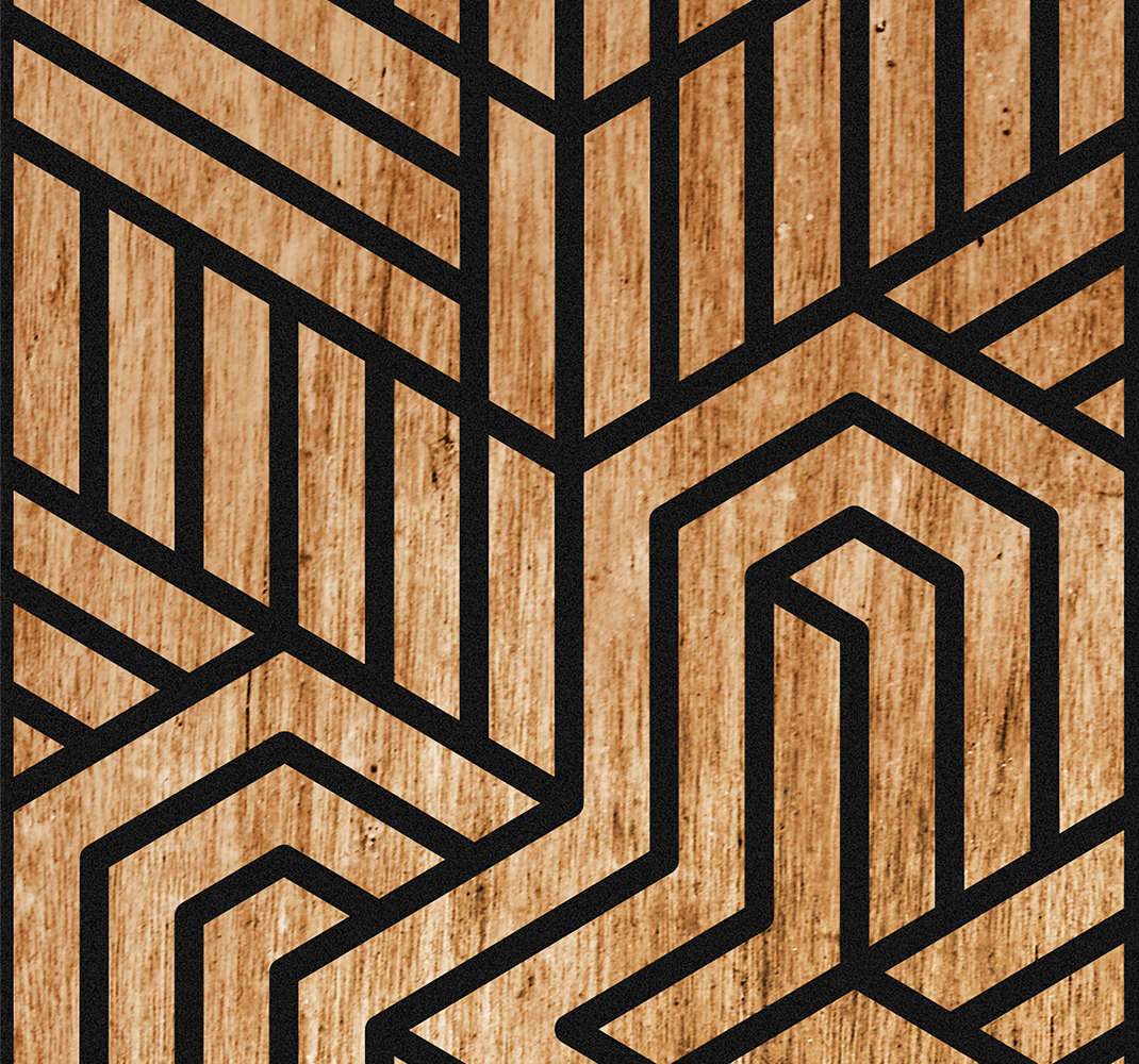 Tappeto vinile motivi geometria legno - TenStickers