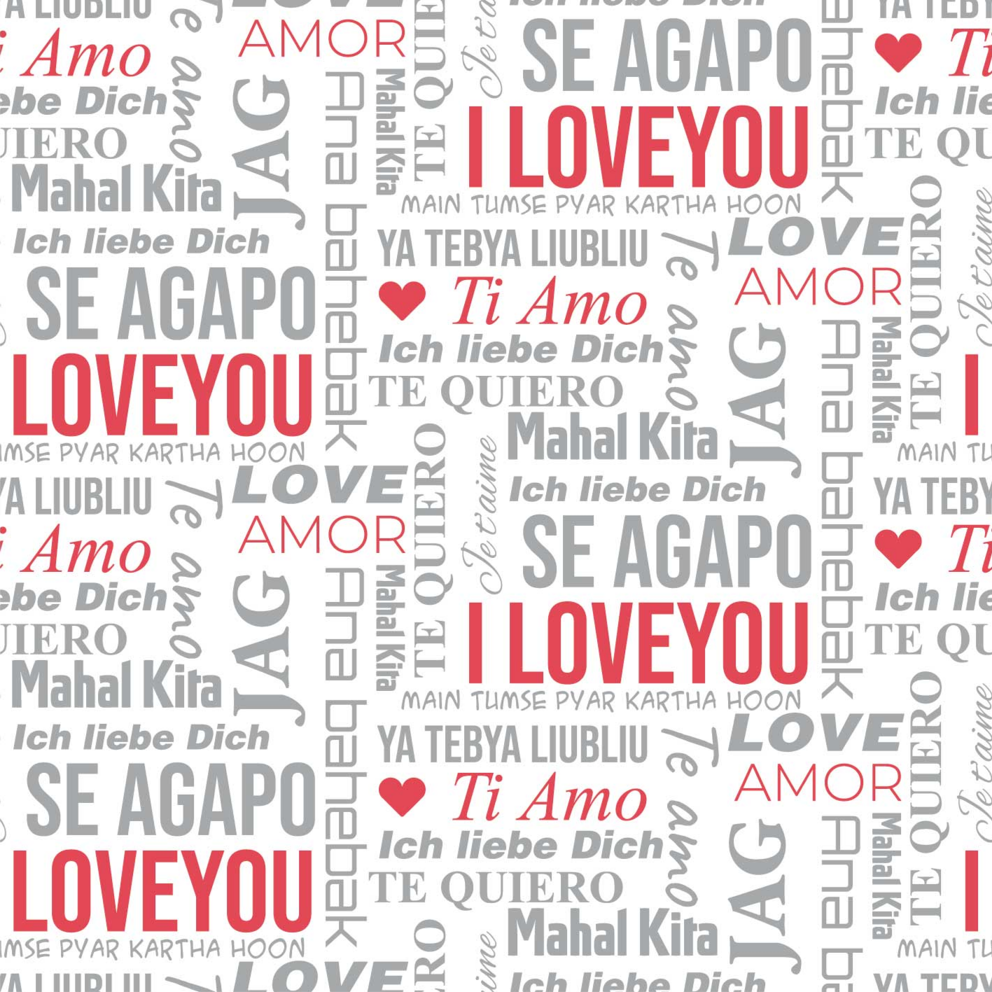 Tappeto vinile frase ti amo in diverse lingue - TenStickers