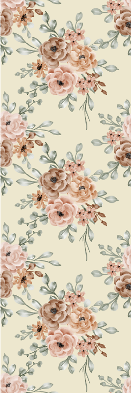 Tappeto vinile vintage grande dipinto rose romantiche - TenStickers