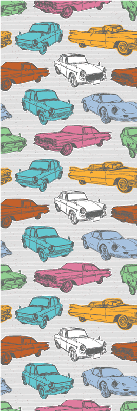 Tappeto vinile vintage auto classiche colorate - TenStickers