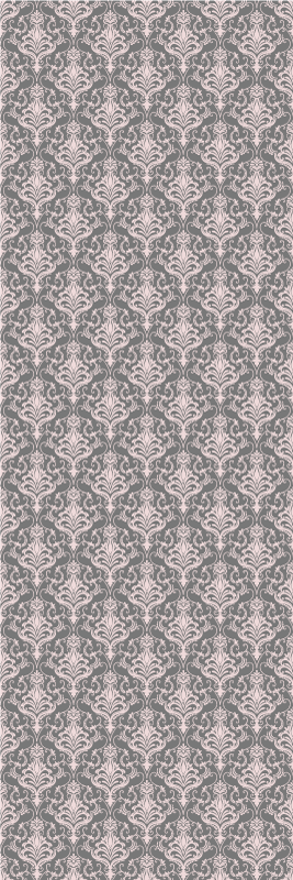 Tappeto vinile vintage motivo righe grigio scuro e rosa - TenStickers