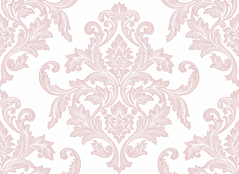 Tappeto vinile vintage paisley damascato rosa - TenStickers