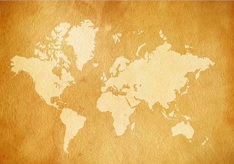 Tappeto vinile mappamondo affresco mappamondo vintage - TenStickers