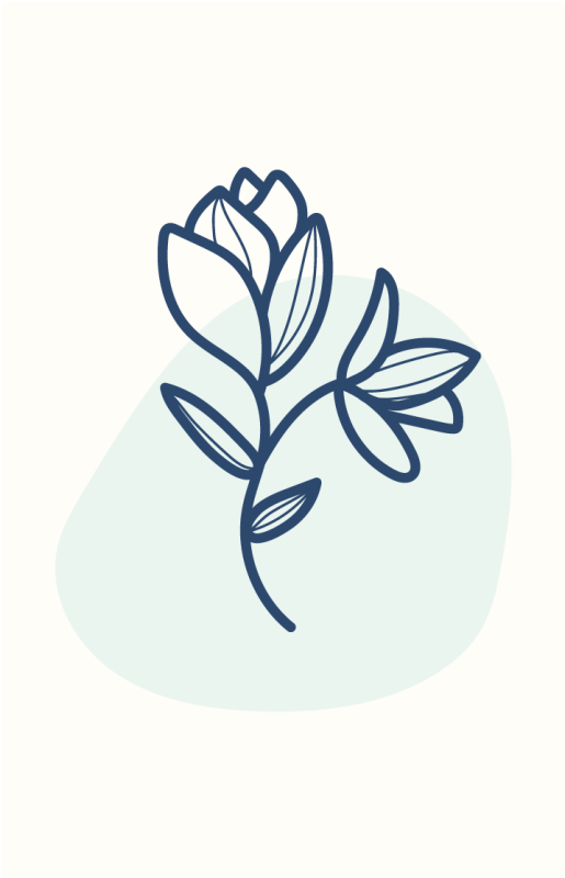Tappeto vinile fiori illustrazione botanica outline - TenStickers