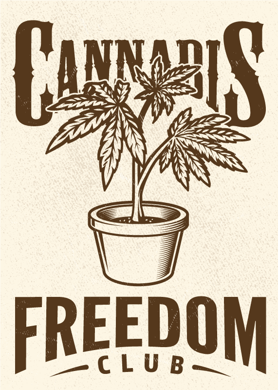 Tappeto vinile frase club cannabis - TenStickers