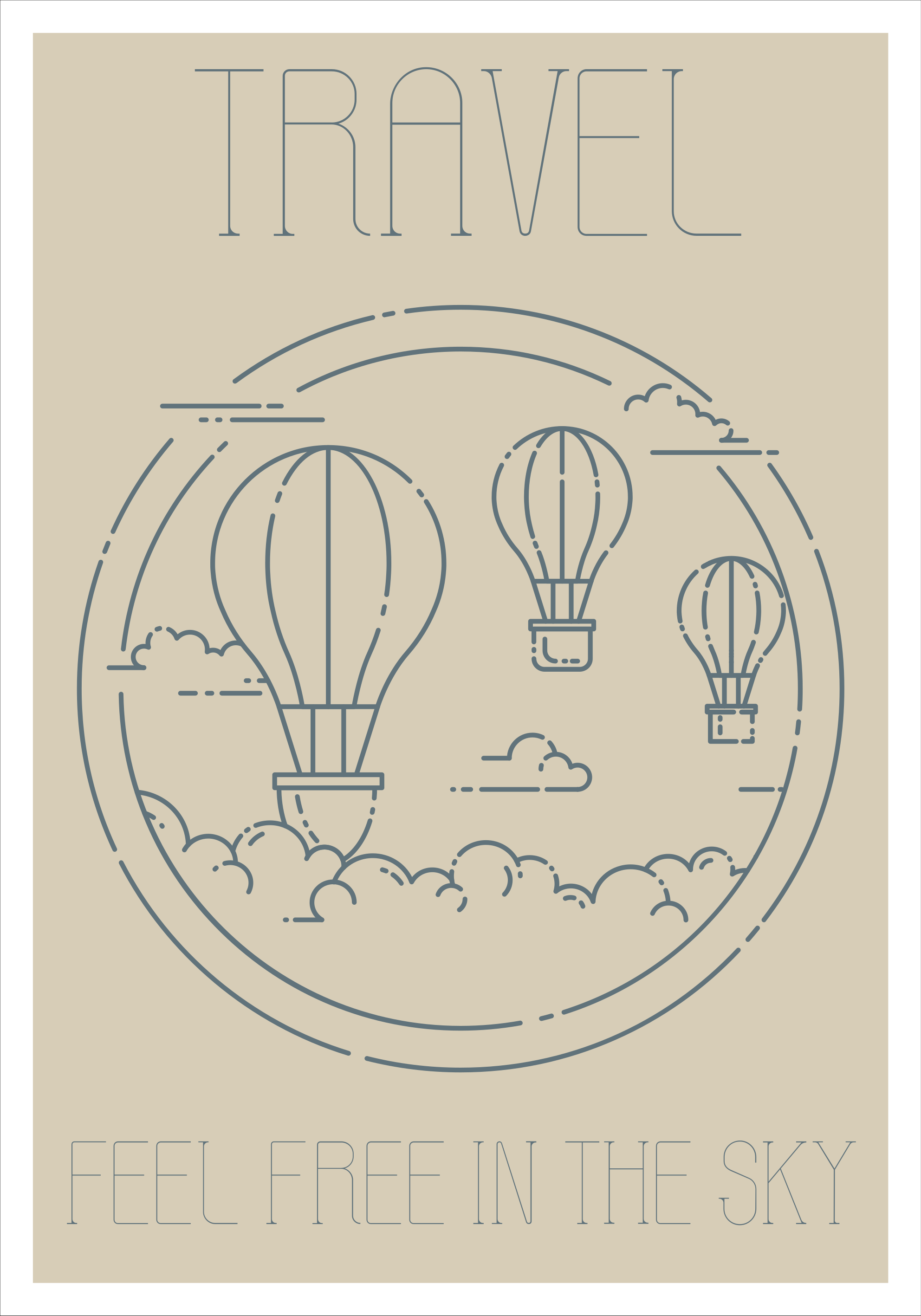 Tappeto vinile frase pallone aerostatico minimalista - TenStickers