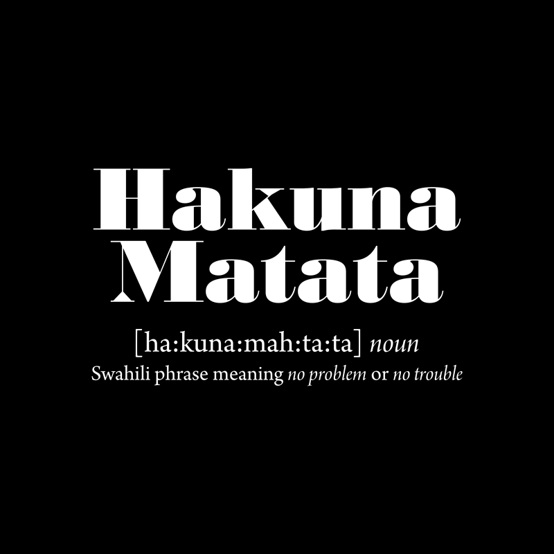 Tappeto vinile frase significato di hakuna matata - TenStickers
