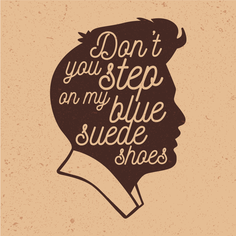 Tappeto vinile frase scarpe scamosciate blu - TenStickers