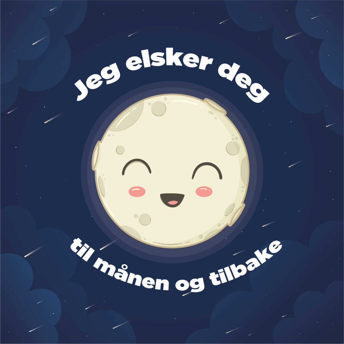 Tappeto vinile frase ti amo fino alla luna - TenStickers