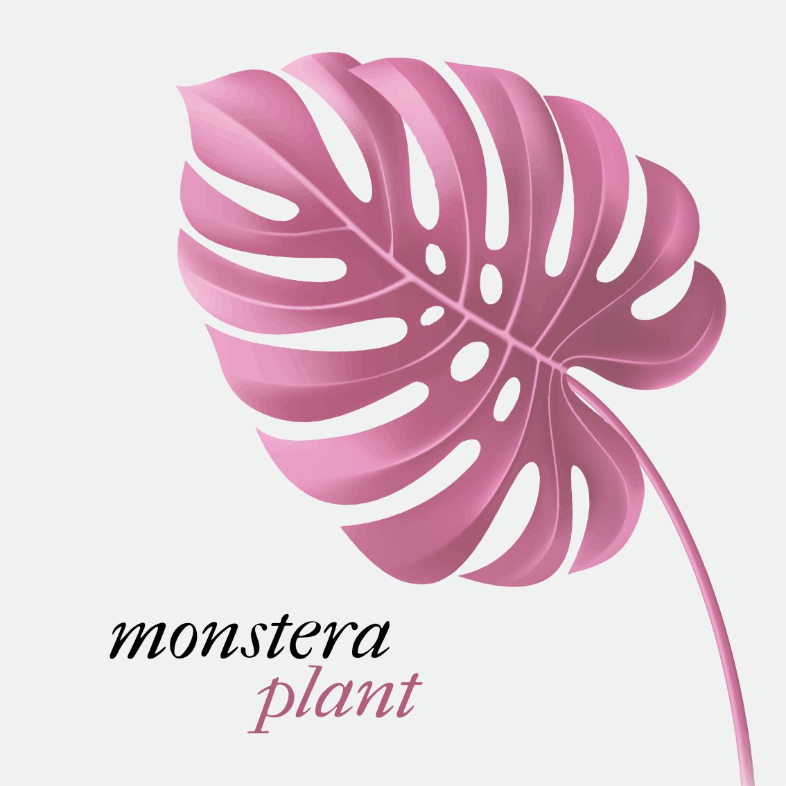Tappeto vinile frase stile monstera minimalista rosa - TenStickers