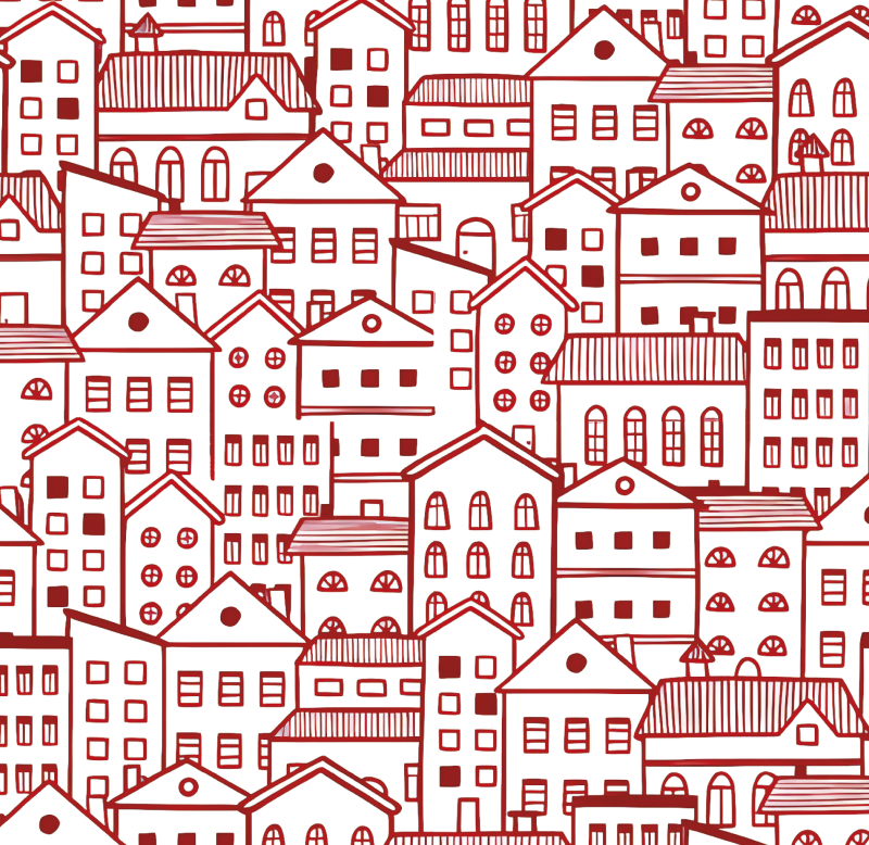 Tappeto vinile motivi effetto fumetto città moderna - TenStickers