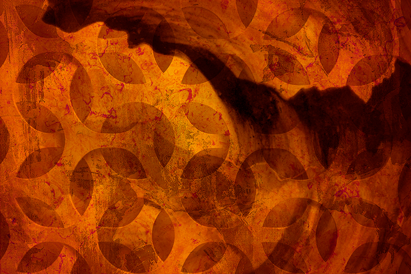 Tappeto vinile geometrico astratto color arancio - TenStickers